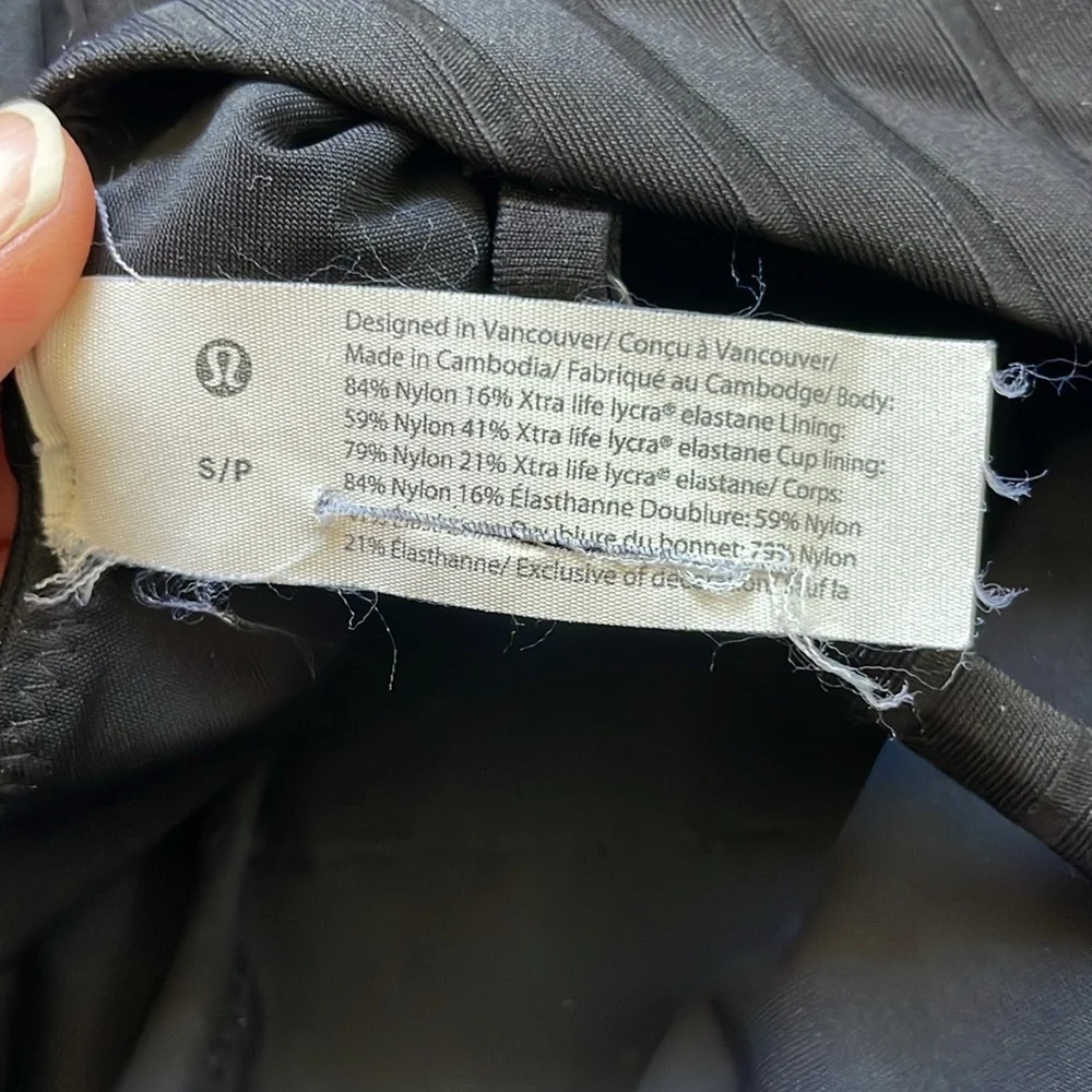 Lululemon Black Ribbed Vneck One Piece Bathing Suit - Picture 4 of 4